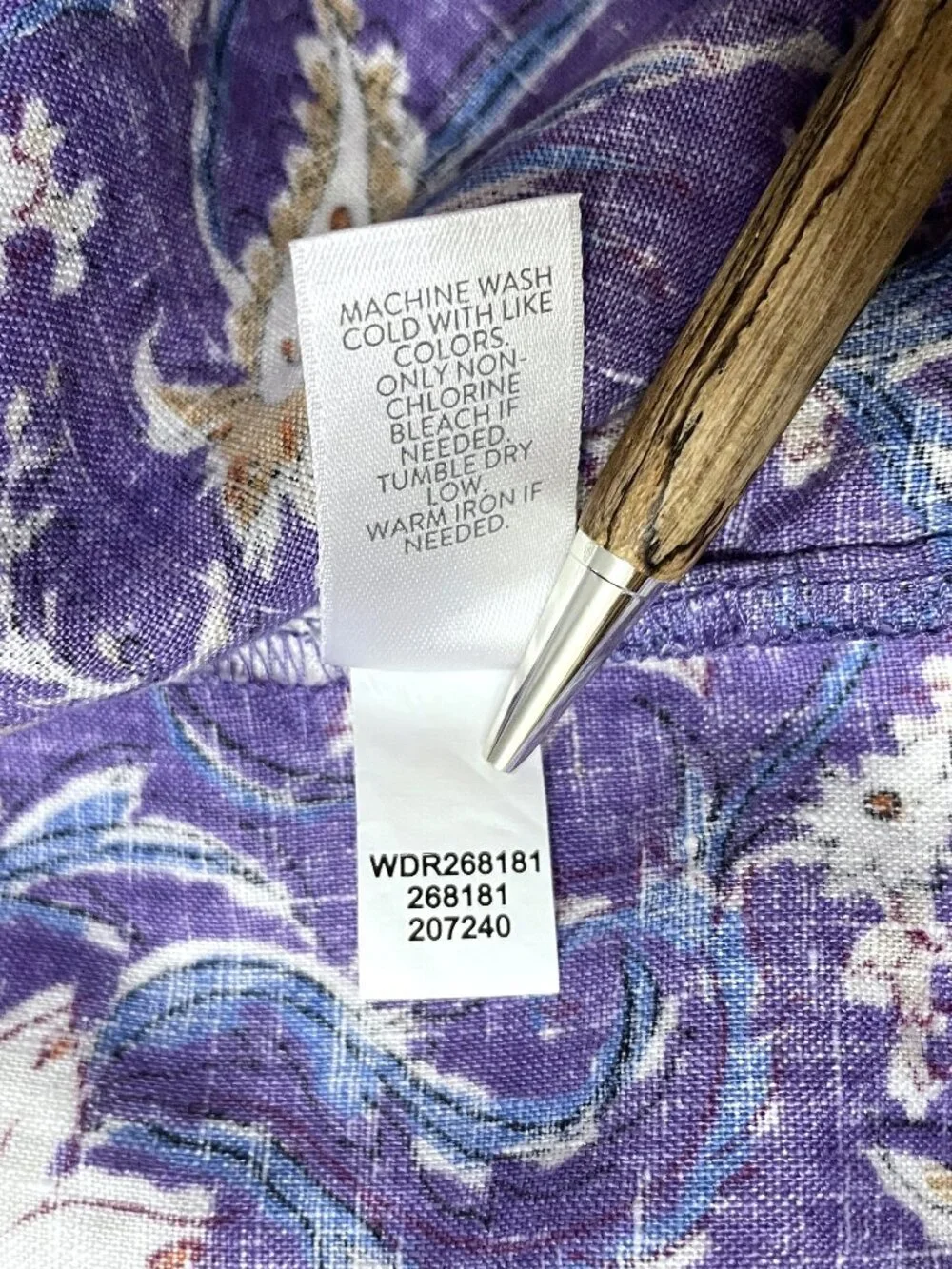 J Jill Love Linen Dress Womens Medium Purple 100% Linen Floral Sleeveless Shift